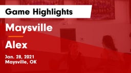 Maysville  vs Alex  Game Highlights - Jan. 28, 2021