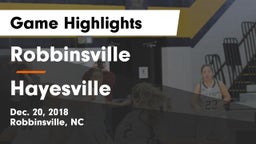 Robbinsville  vs Hayesville Game Highlights - Dec. 20, 2018