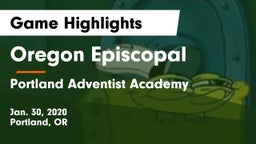 Oregon Episcopal  vs Portland Adventist Academy Game Highlights - Jan. 30, 2020