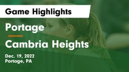 Portage  vs Cambria Heights  Game Highlights - Dec. 19, 2022
