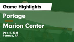 Portage  vs Marion Center  Game Highlights - Dec. 5, 2023