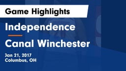 Independence  vs Canal Winchester  Game Highlights - Jan 21, 2017