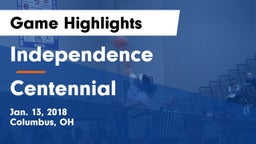 Independence  vs Centennial  Game Highlights - Jan. 13, 2018