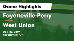 Fayetteville-Perry  vs West Union  Game Highlights - Dec. 20, 2019