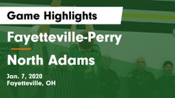Fayetteville-Perry  vs North Adams  Game Highlights - Jan. 7, 2020