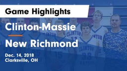 Clinton-Massie  vs New Richmond  Game Highlights - Dec. 14, 2018
