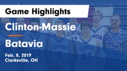 Clinton-Massie  vs Batavia  Game Highlights - Feb. 8, 2019