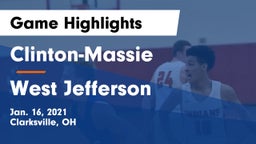 Clinton-Massie  vs West Jefferson  Game Highlights - Jan. 16, 2021