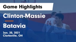 Clinton-Massie  vs Batavia  Game Highlights - Jan. 20, 2021