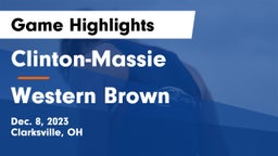 Clinton-Massie  vs Western Brown  Game Highlights - Dec. 8, 2023