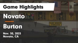 Novato  vs Burton  Game Highlights - Nov. 30, 2023