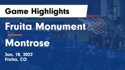 Fruita Monument  vs Montrose  Game Highlights - Jan. 18, 2022