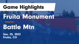 Fruita Monument  vs Battle Mtn Game Highlights - Jan. 25, 2022