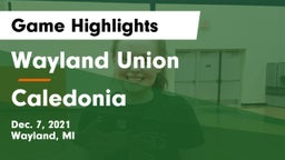 Wayland Union  vs Caledonia  Game Highlights - Dec. 7, 2021