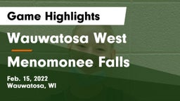Wauwatosa West  vs Menomonee Falls  Game Highlights - Feb. 15, 2022