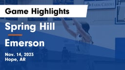 Spring Hill  vs Emerson  Game Highlights - Nov. 14, 2023