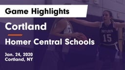 Cortland  vs Homer Central Schools Game Highlights - Jan. 24, 2020