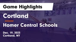 Cortland  vs Homer Central Schools Game Highlights - Dec. 19, 2023
