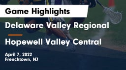 Delaware Valley Regional  vs Hopewell Valley Central  Game Highlights - April 7, 2022
