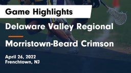 Delaware Valley Regional  vs Morristown-Beard Crimson Game Highlights - April 26, 2022
