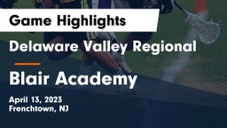 Delaware Valley Regional  vs Blair Academy Game Highlights - April 13, 2023