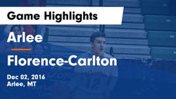 Arlee  vs Florence-Carlton  Game Highlights - Dec 02, 2016