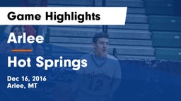 Arlee  vs Hot Springs  Game Highlights - Dec 16, 2016