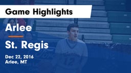 Arlee  vs St. Regis  Game Highlights - Dec 22, 2016
