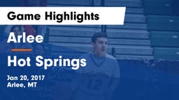 Arlee  vs Hot Springs  Game Highlights - Jan 20, 2017