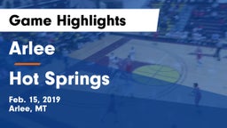 Arlee  vs Hot Springs  Game Highlights - Feb. 15, 2019
