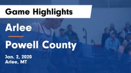 Arlee  vs Powell County  Game Highlights - Jan. 2, 2020