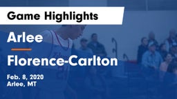 Arlee  vs Florence-Carlton  Game Highlights - Feb. 8, 2020