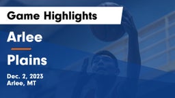 Arlee  vs Plains Game Highlights - Dec. 2, 2023