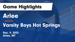 Arlee  vs Varsity Boys Hot Springs Game Highlights - Dec. 9, 2023