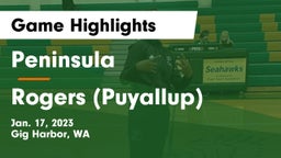 Peninsula  vs Rogers  (Puyallup) Game Highlights - Jan. 17, 2023