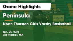 Peninsula  vs North Thurston Girls Varsity Basketball Game Highlights - Jan. 25, 2023