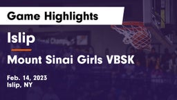 Islip  vs Mount Sinai Girls VBSK Game Highlights - Feb. 14, 2023