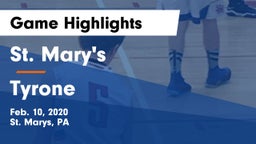 St. Mary's  vs Tyrone  Game Highlights - Feb. 10, 2020