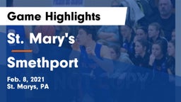 St. Mary's  vs Smethport  Game Highlights - Feb. 8, 2021