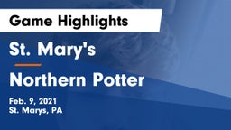 St. Mary's  vs Northern Potter Game Highlights - Feb. 9, 2021
