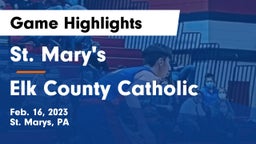 St. Mary's  vs Elk County Catholic  Game Highlights - Feb. 16, 2023