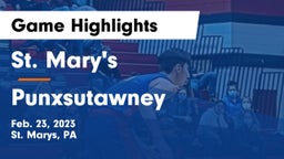 St. Mary's  vs Punxsutawney  Game Highlights - Feb. 23, 2023