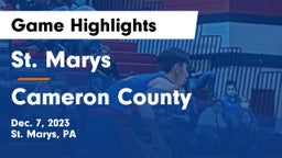 St. Marys  vs Cameron County  Game Highlights - Dec. 7, 2023