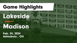 Lakeside  vs Madison  Game Highlights - Feb. 24, 2024