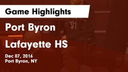 Port Byron  vs Lafayette HS Game Highlights - Dec 07, 2016