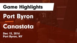 Port Byron  vs Canastota  Game Highlights - Dec 13, 2016