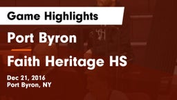 Port Byron  vs Faith Heritage HS Game Highlights - Dec 21, 2016