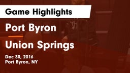 Port Byron  vs Union Springs Game Highlights - Dec 30, 2016