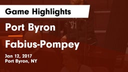 Port Byron  vs Fabius-Pompey Game Highlights - Jan 12, 2017