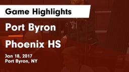 Port Byron  vs Phoenix HS Game Highlights - Jan 18, 2017